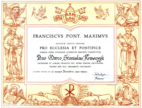 Dyplom dla prof. Marka Krawczyka